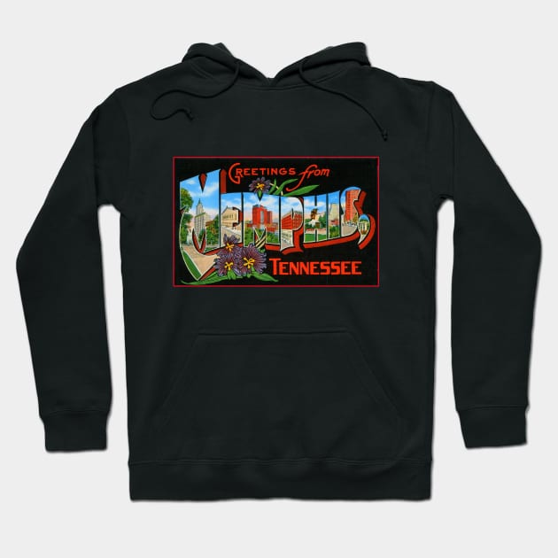 Greetings from Memphis, Tennessee - Vintage Large Letter Postcard Hoodie by Naves